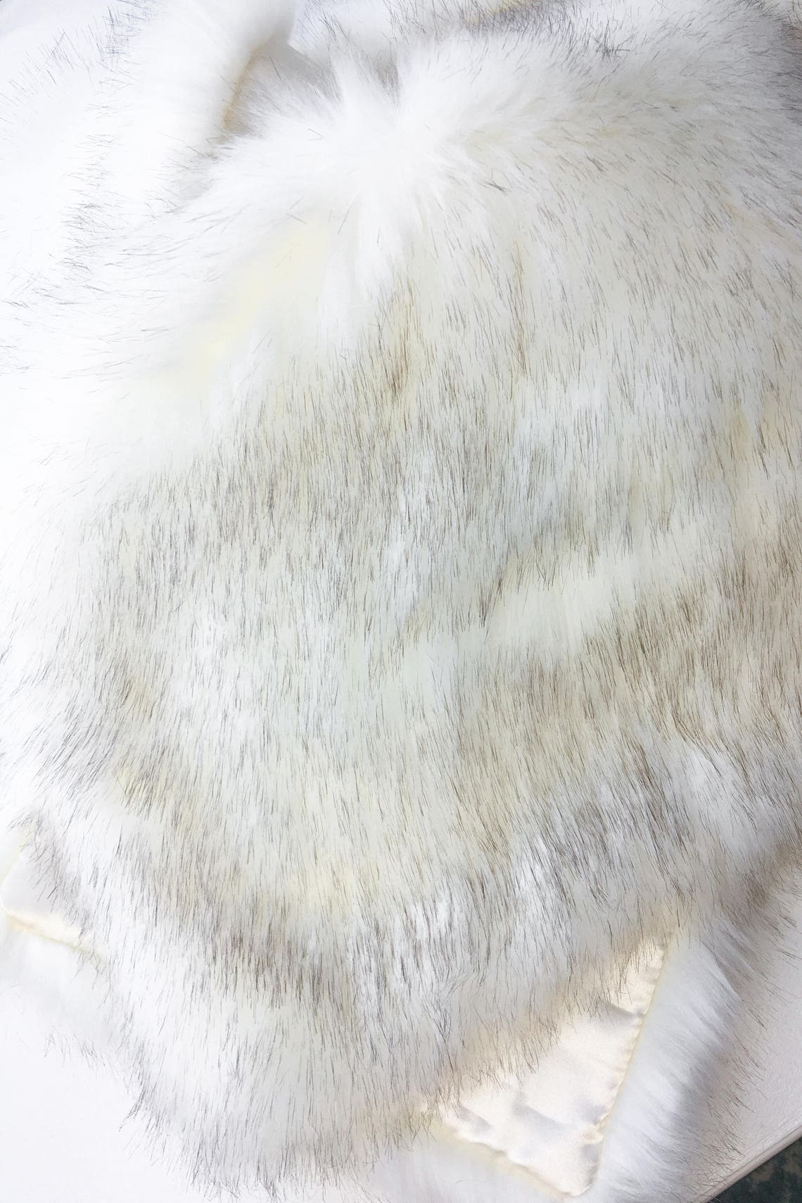 Ivory with black tips faux fur - Stole Wedding Shawl review and price