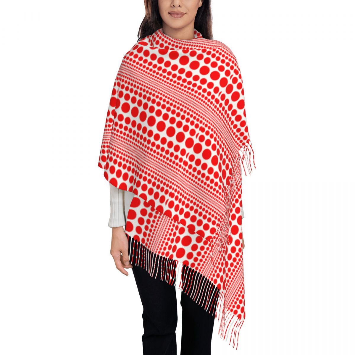 Red Infinity Polka Dots Scarf  - Infinity Scarf Knit review and price