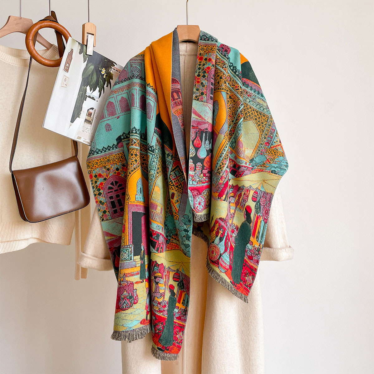 Women Imitation Cashmere Scarf - Woven Scarf Blanket review and price