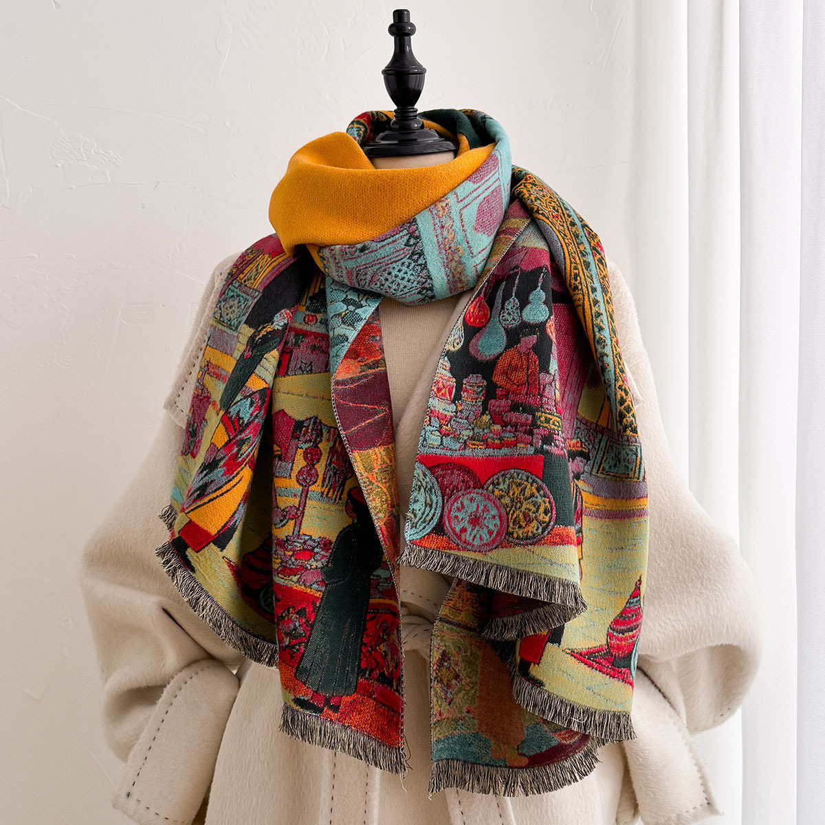 Women Imitation Cashmere Scarf - Woven Scarf Blanket review and price